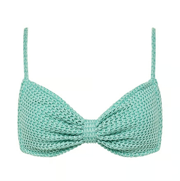 Montce Vero Crochet Bikini Top | Sea Green | Size Small - Picture 1 of 6